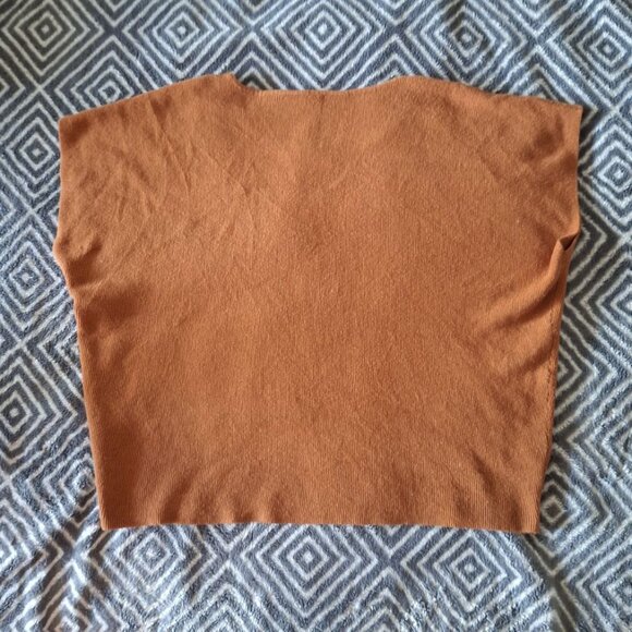 CYRUS Rayon Blend Tunic Top - Chic Orange-Brown Knit - Women's XL - Picture 2 of 5